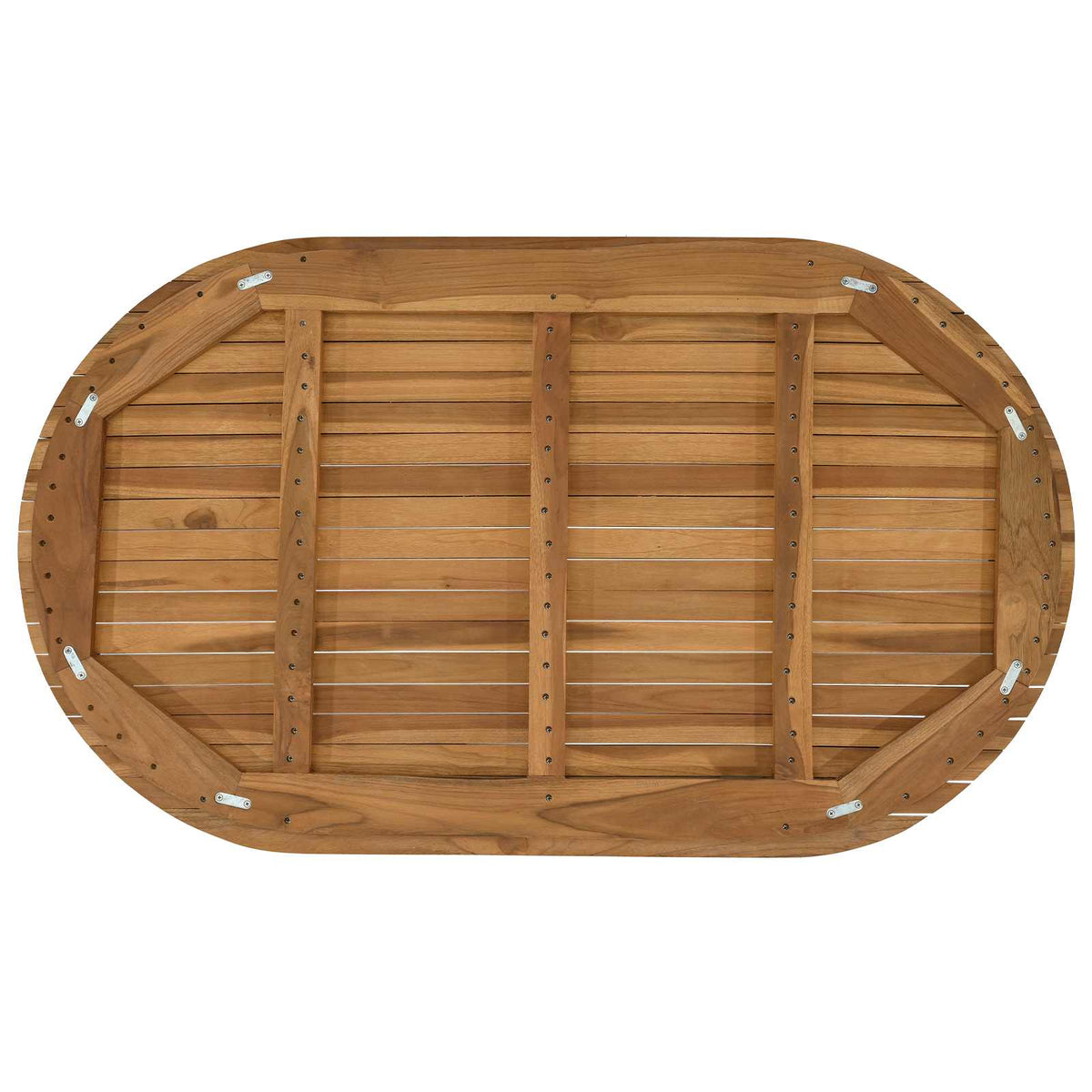 Bordplade 120 x 70 x 3,5 cm Oval Massiv Teaktræ Naturfarvet