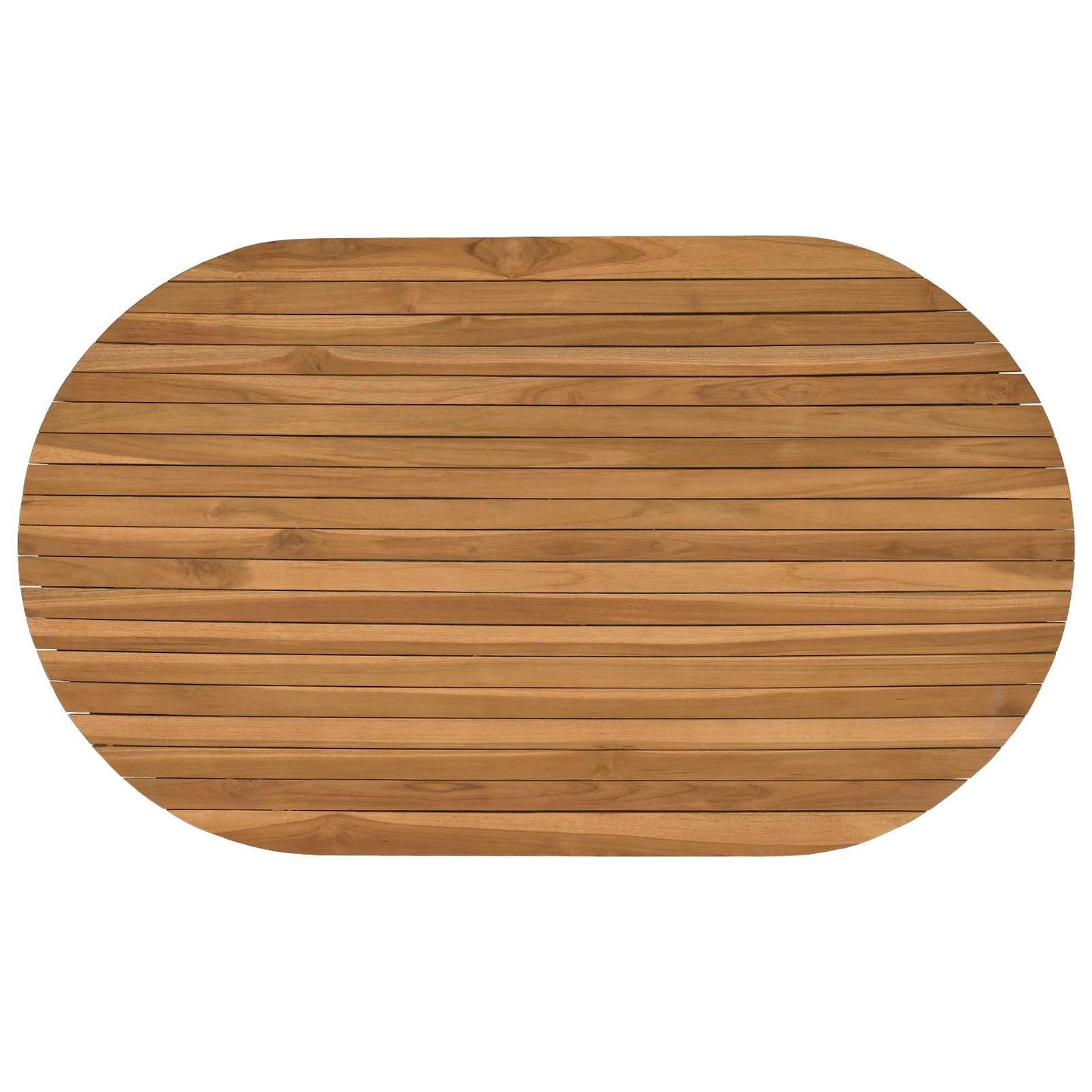 Bordplade 120 x 70 x 3,5 cm Oval Massiv Teaktræ Naturfarvet