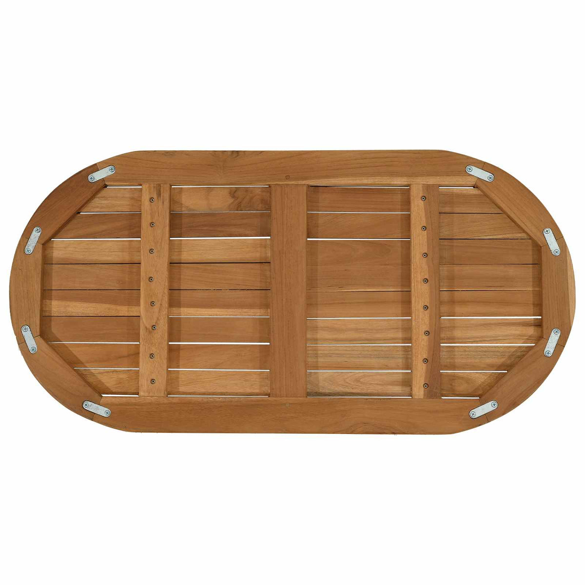 Bordplade 80 x 40 x 2,5 cm Oval Massiv Teaktræ Naturfarvet