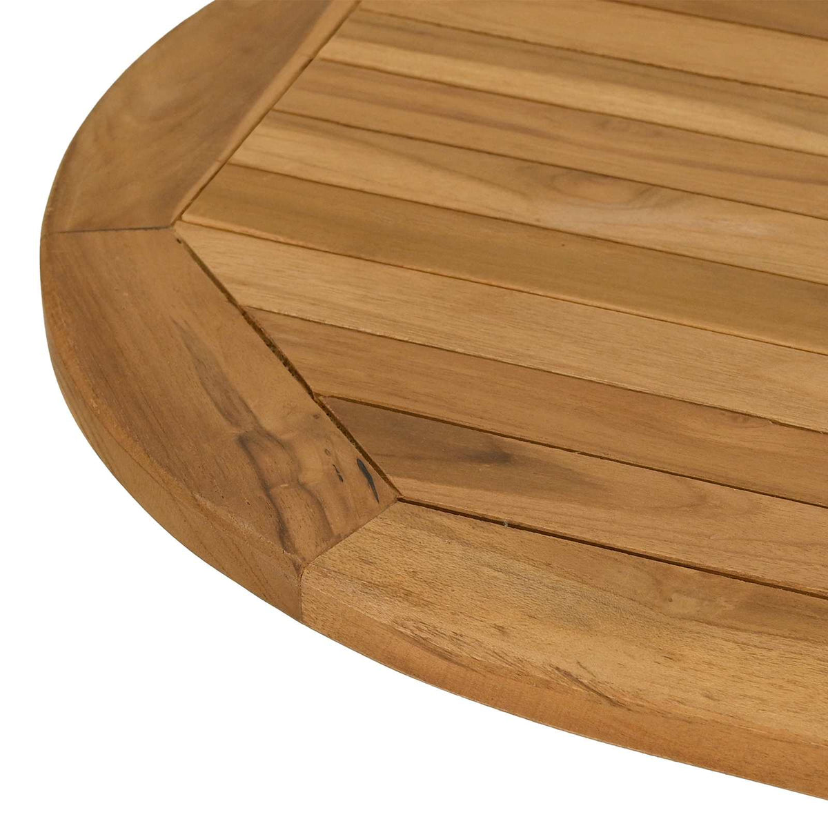 Bordplade Oval Massiv Teaktræ Naturfarvet