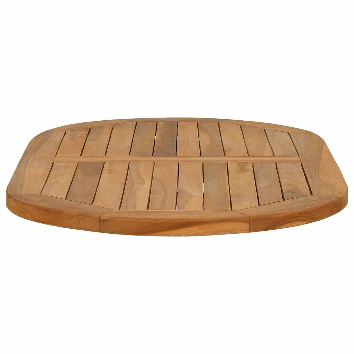 Bordplade Oval Massiv Teaktræ Naturfarvet