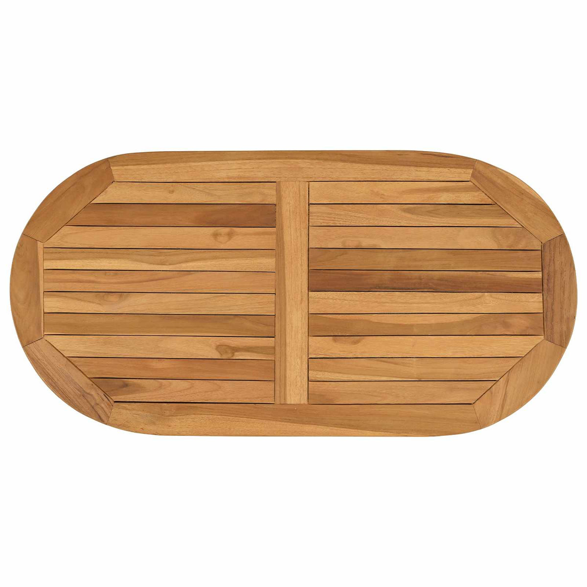 Bordplade Oval Massiv Teaktræ Naturfarvet