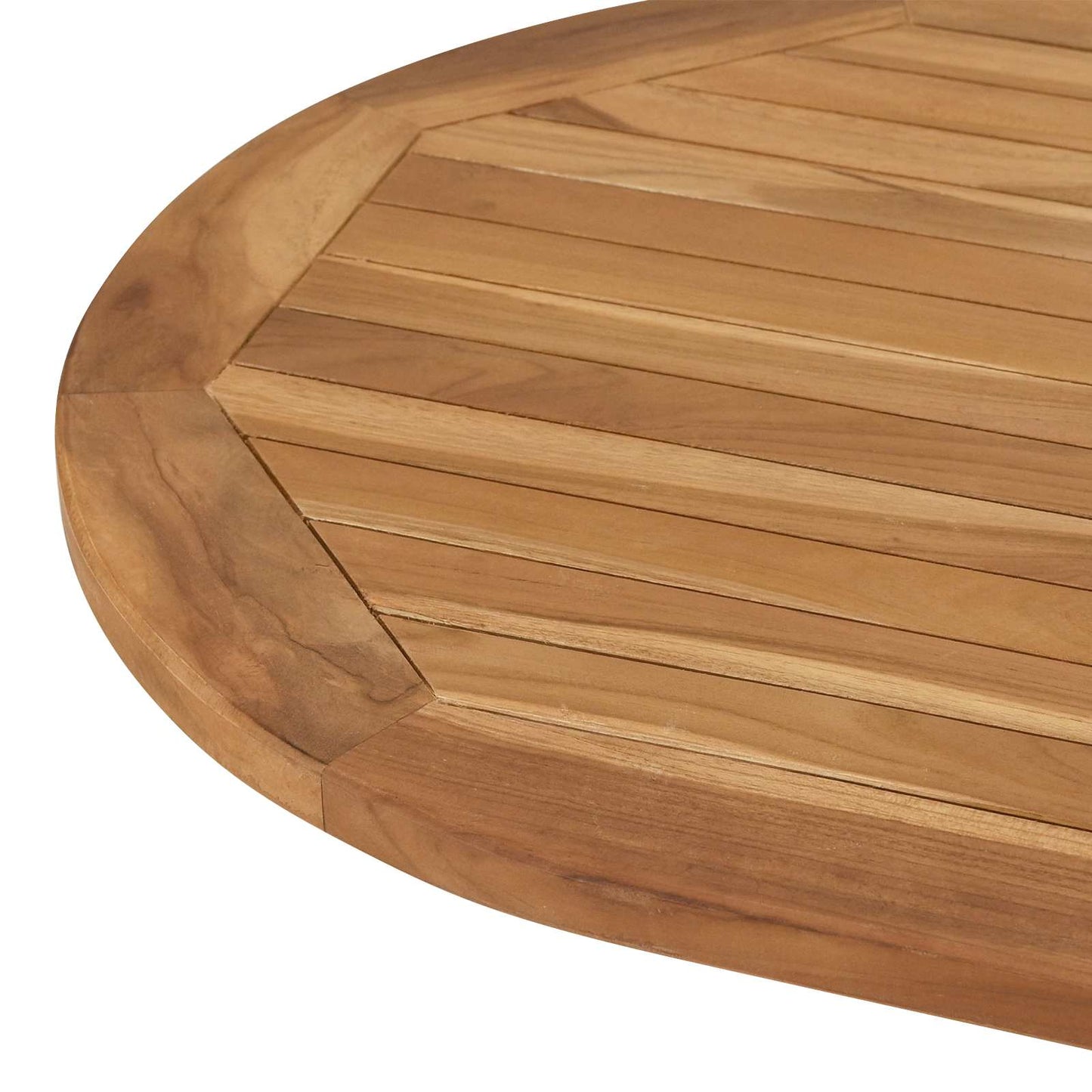 Bordplade Oval Massiv Teaktræ Naturfarvet