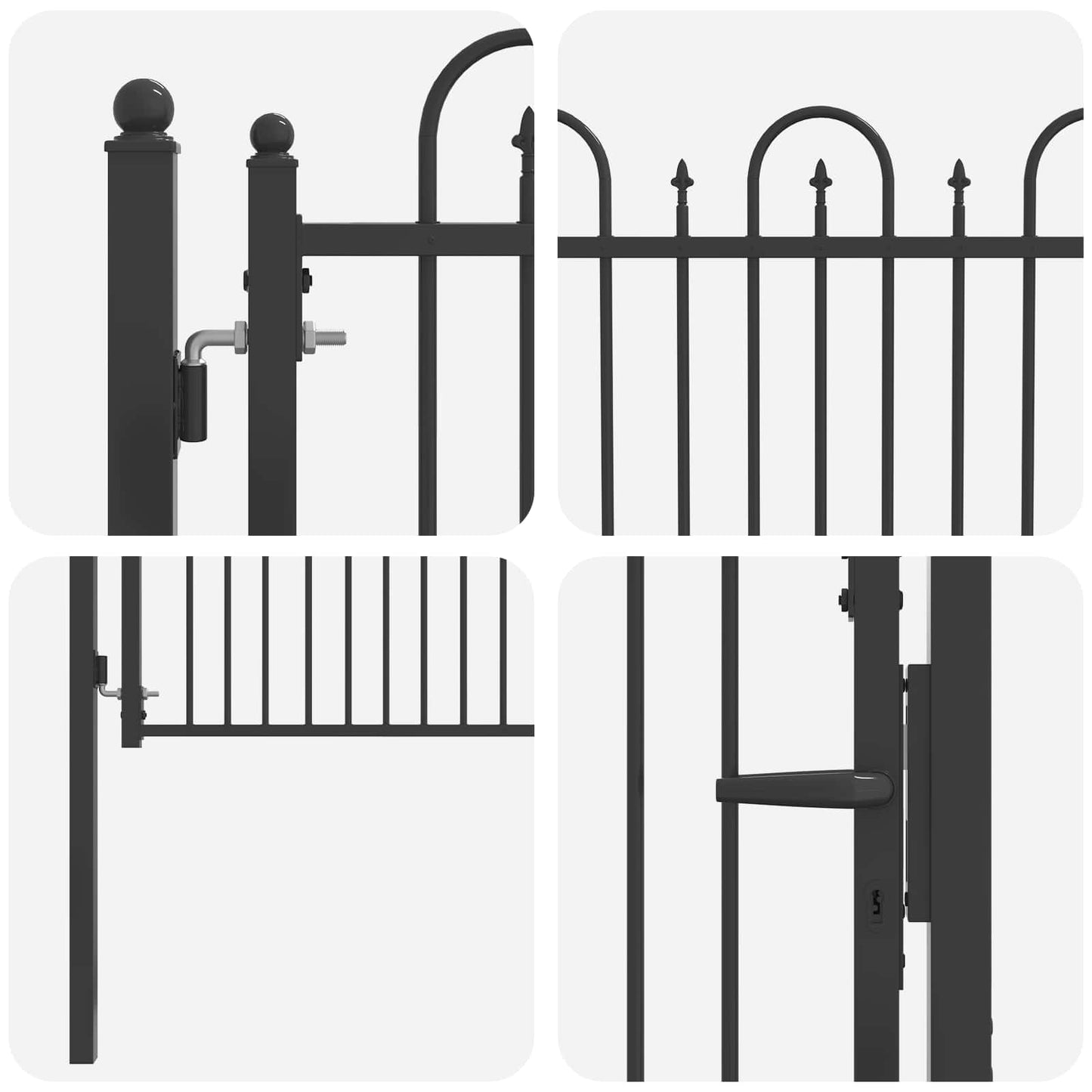Hegnport DRONTEN 100 x 100 cm Metal Sort Låses