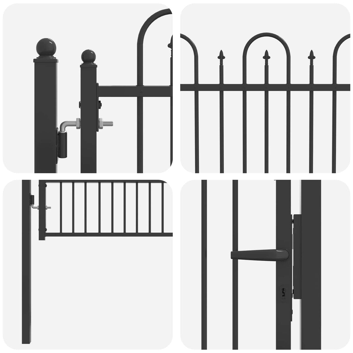 Hegnport DRONTEN 100 x 125 cm Metal Sort Låses
