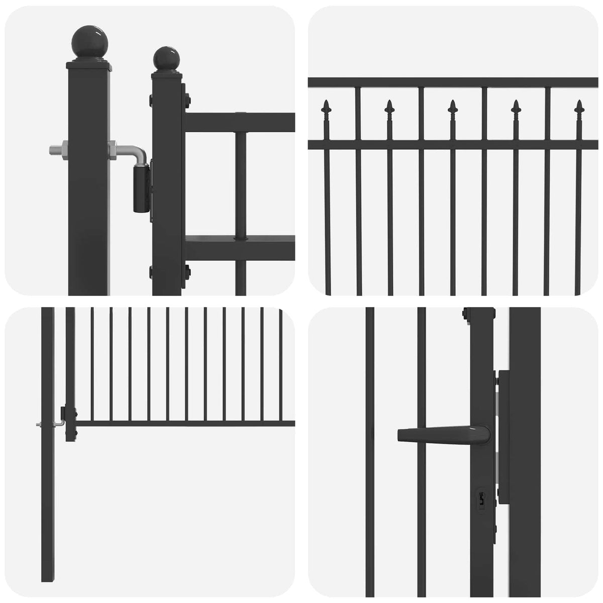 Hegnport BAARLO 100 x 100 cm Metal Sort Låses