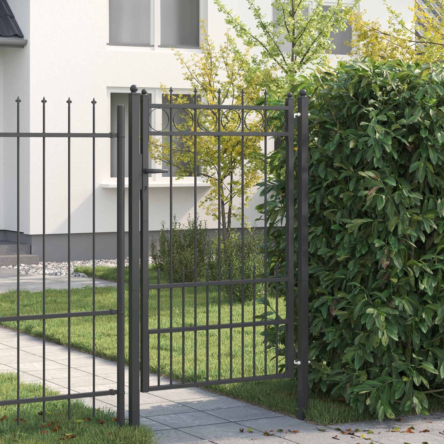 Hegnport HORST Stål Sort Låses