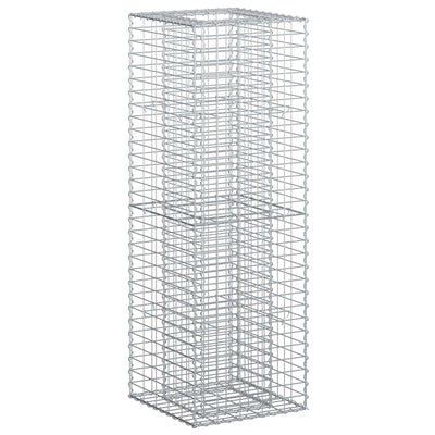 Gabion højbed 50 x 50 x 150 cm Galvaniseret stål Sølv
