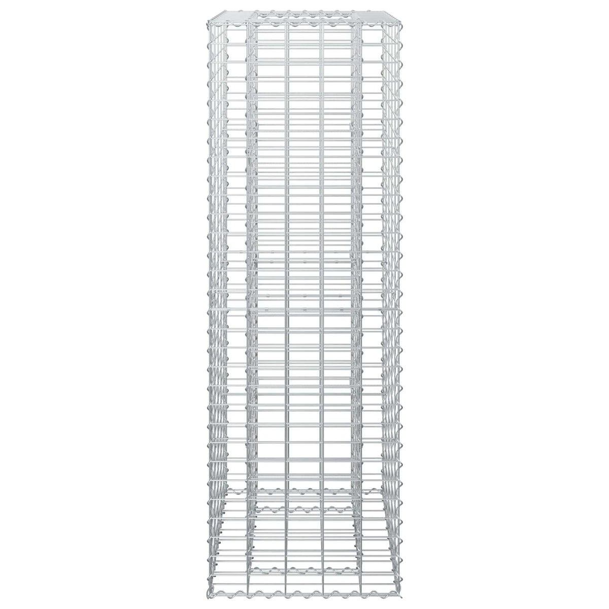 Gabion højbed 50 x 50 x 150 cm Galvaniseret stål Sølv