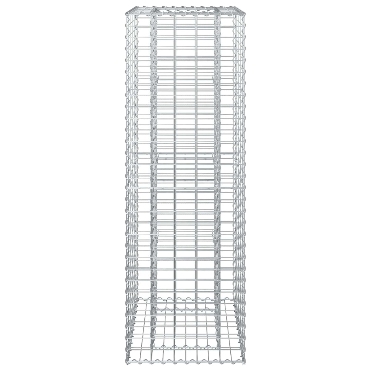 Gabion højbed 50 x 50 x 150 cm Galvaniseret stål Sølv