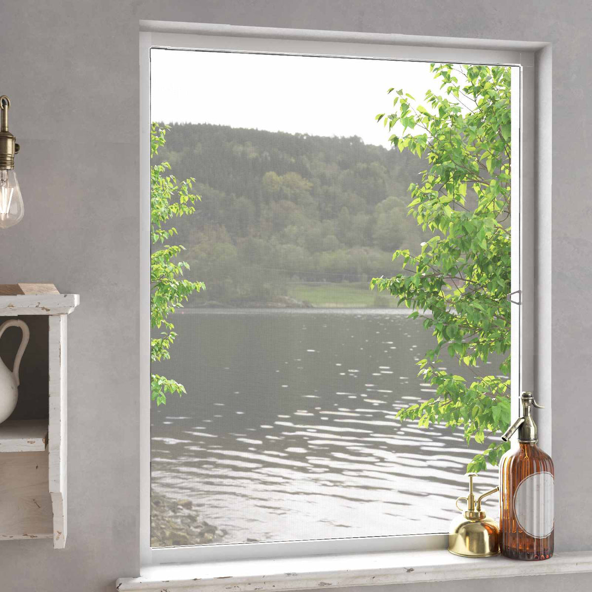 Insektnet til vinduer Hvid 130 x 150 cm Aluminium og glasfiber