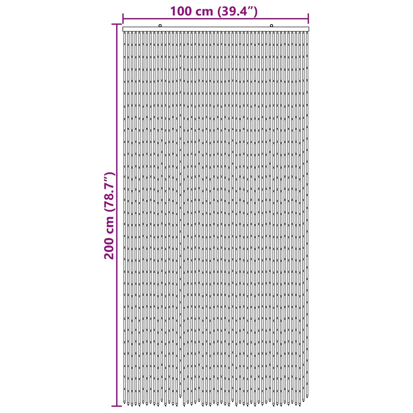 Insekt Dør Gardin flerfarvet 100 x 200 cm Bambus