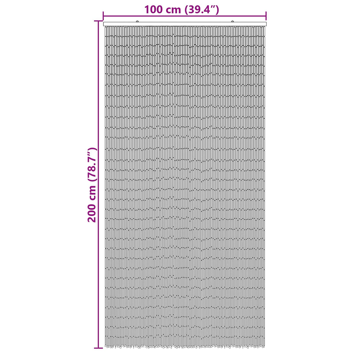Insekt Dør Gardin flerfarvet 100 x 200 cm Bambus