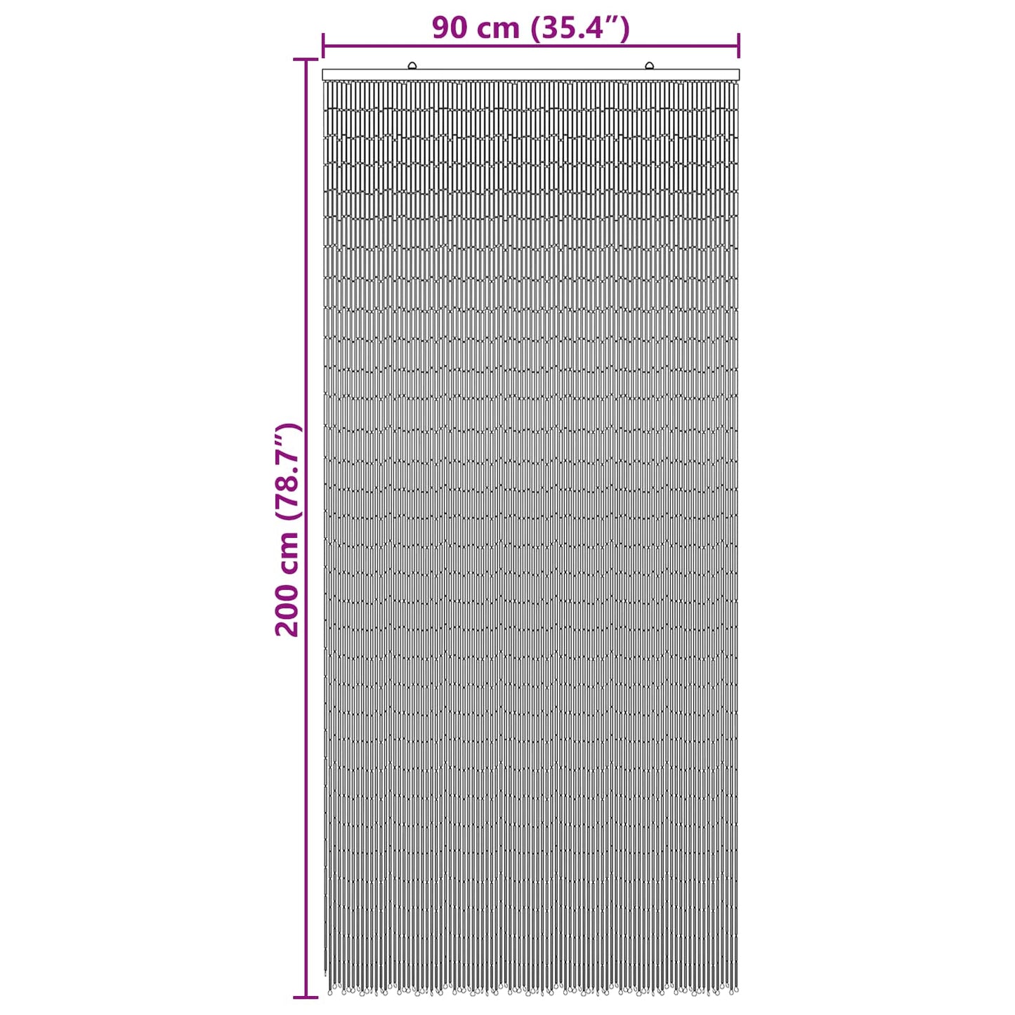 Insekt Dør Gardin flerfarvet 90 x 200 cm Bambus
