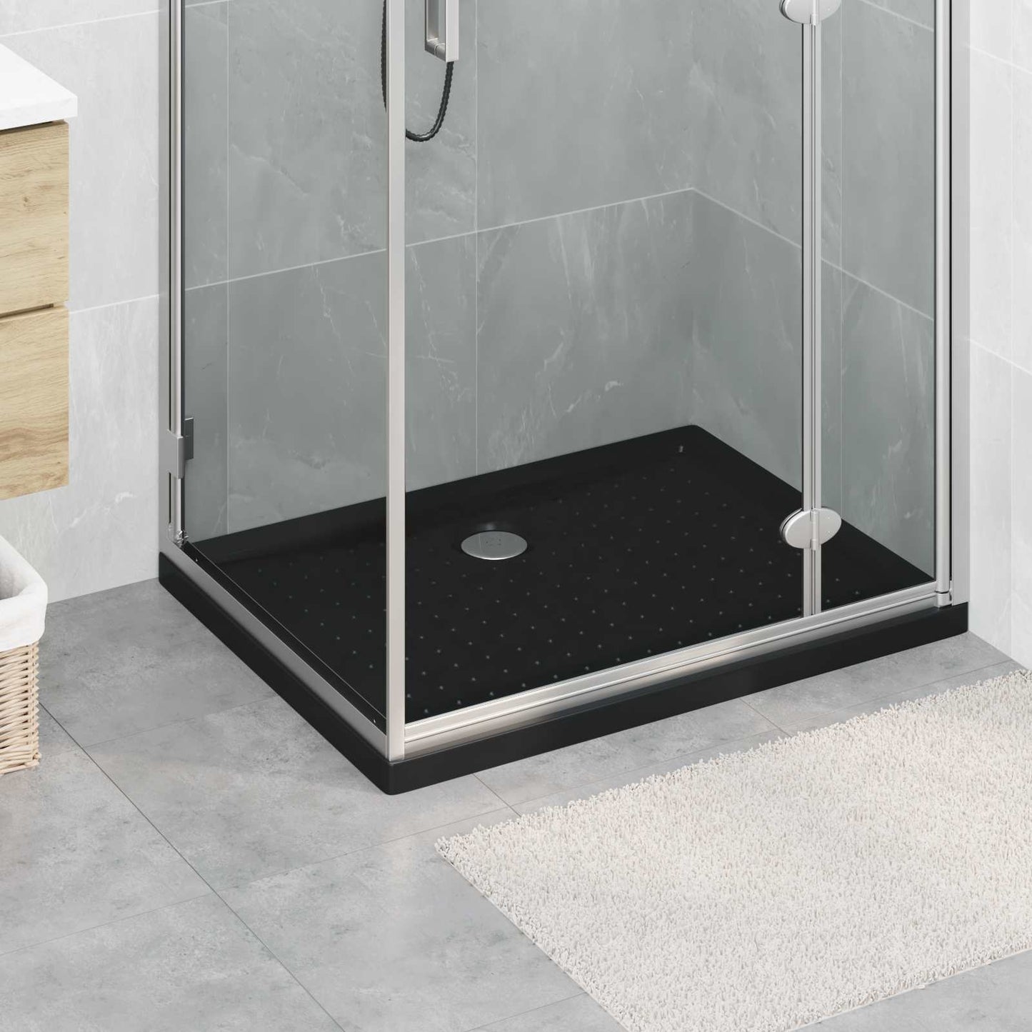 Brusebund Tray med Dots 90 x 70 x 4 cm ABS Sort