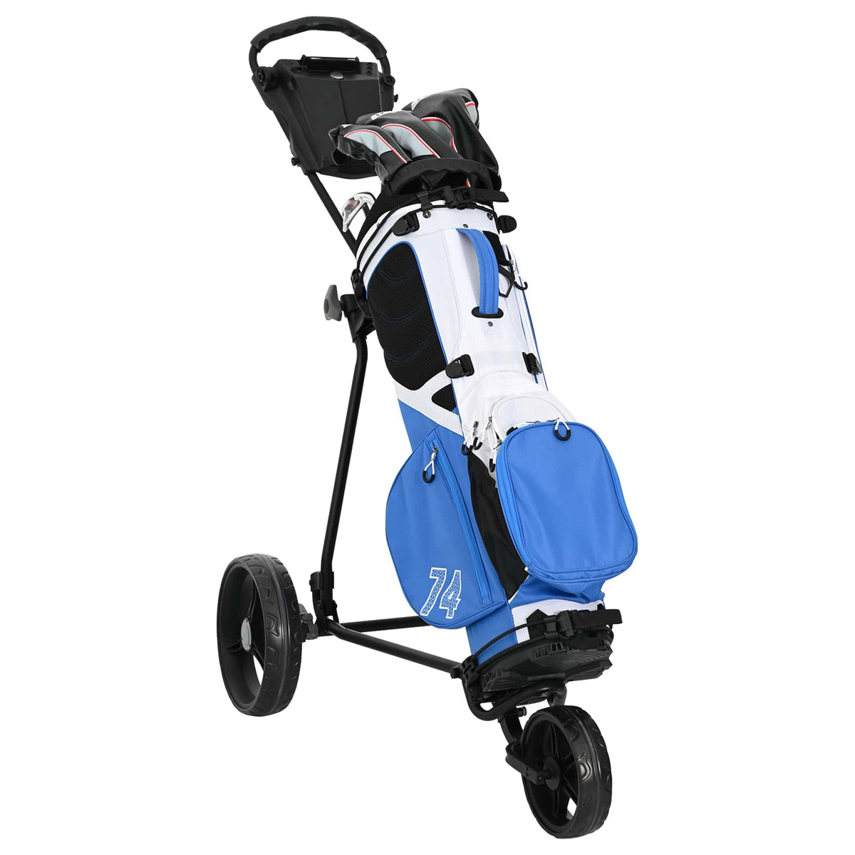 Golf Trolley Sort Jern Sammenklappelig