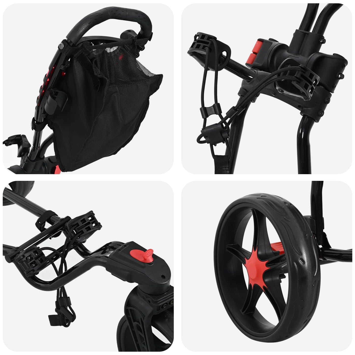 Golf Trolley Sort Jern Sammenklappelig