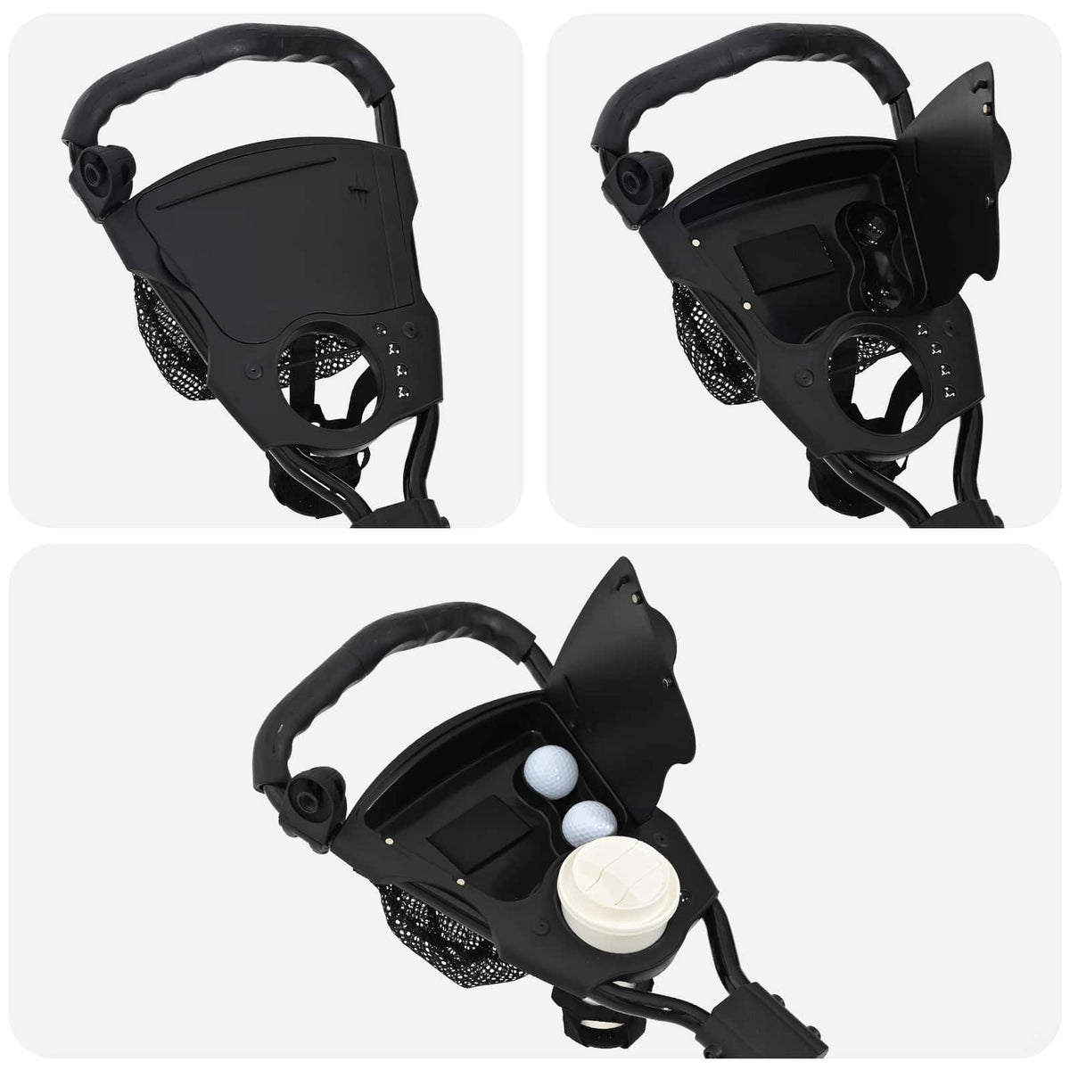 Golf Trolley med sæde Sort 95 x 69 x 114 cm Jern