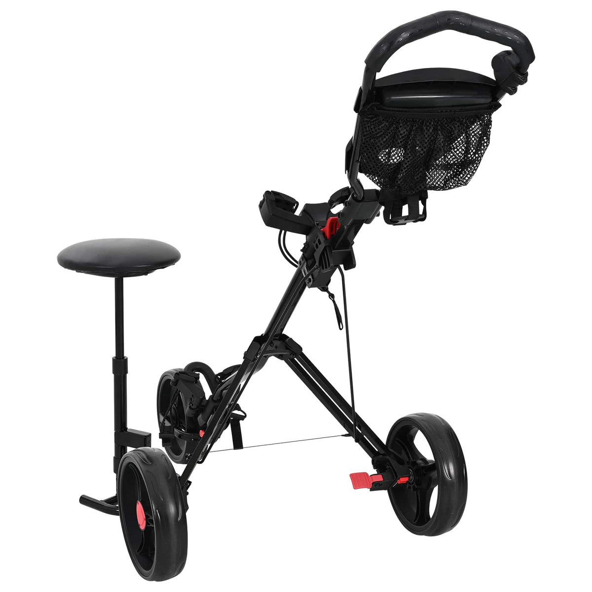 Golf Trolley med sæde Sort 95 x 69 x 114 cm Jern