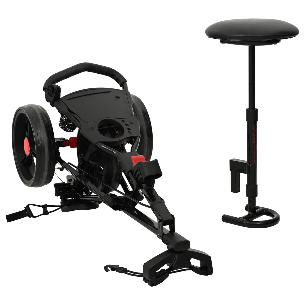 Golf Trolley med sæde Sort 95 x 69 x 114 cm Jern