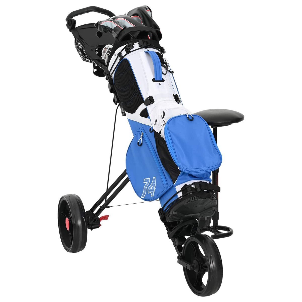 Golf Trolley med sæde Sort 95 x 69 x 114 cm Jern
