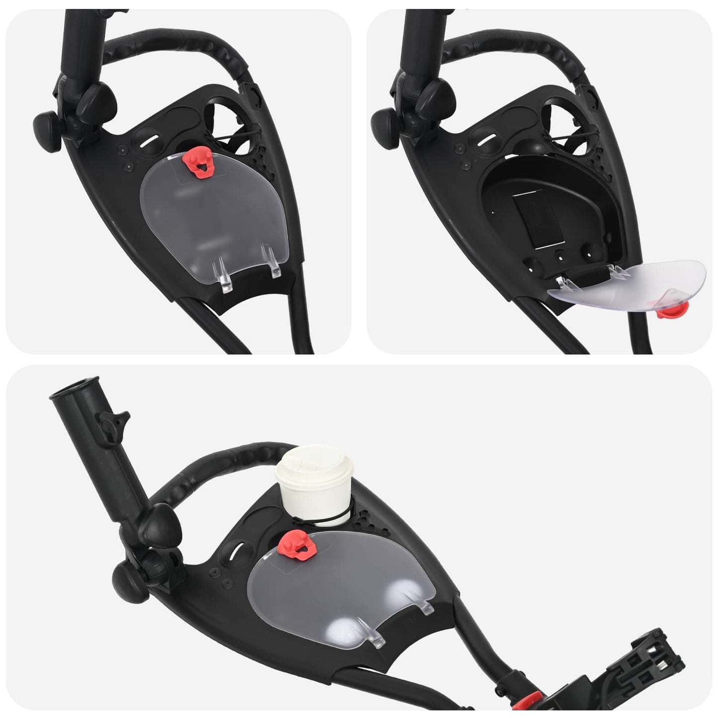 Golf Trolley med sæde Sort Aluminium Sammenklappelig