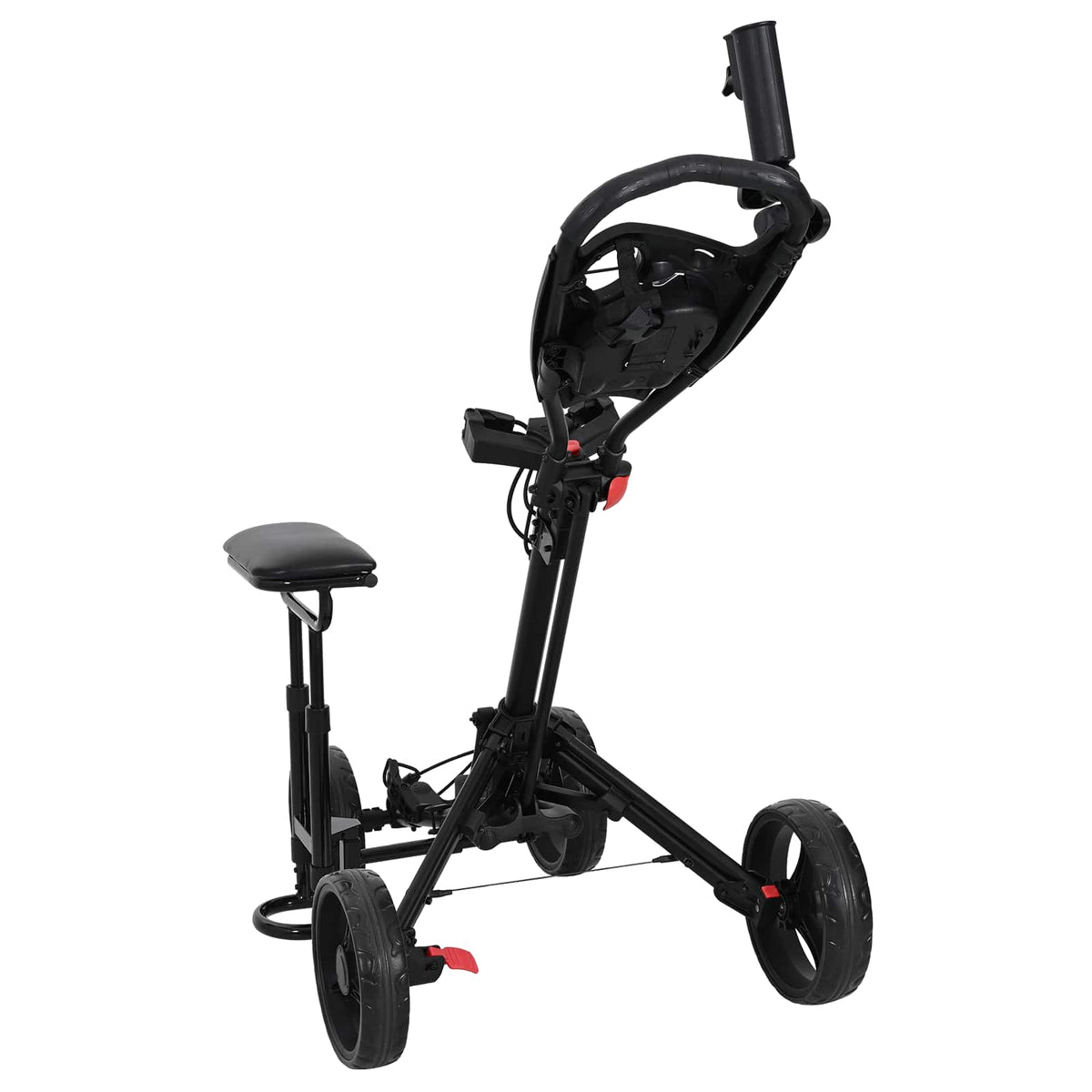 Golf Trolley med sæde Sort Aluminium Sammenklappelig