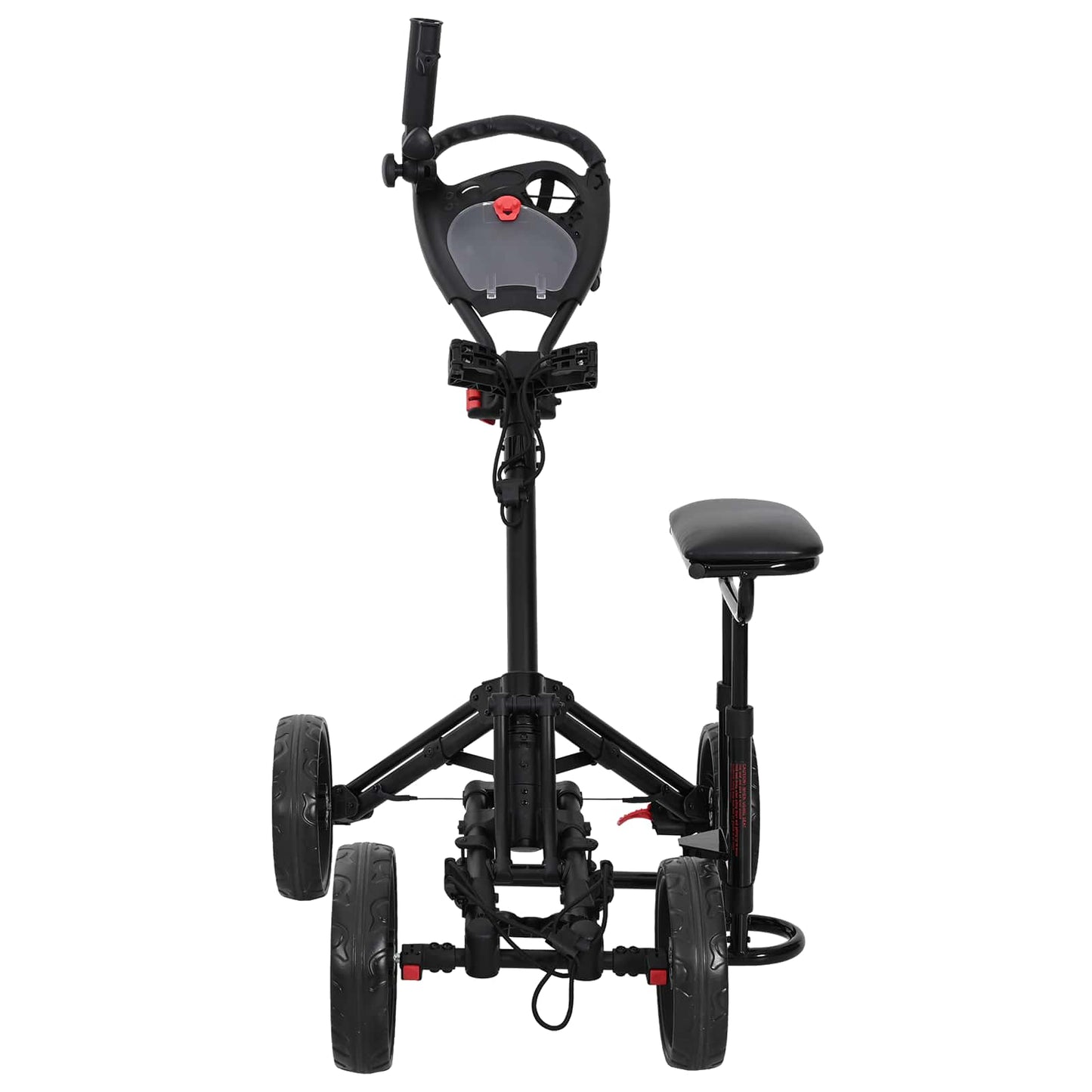 Golf Trolley med sæde Sort Aluminium Sammenklappelig