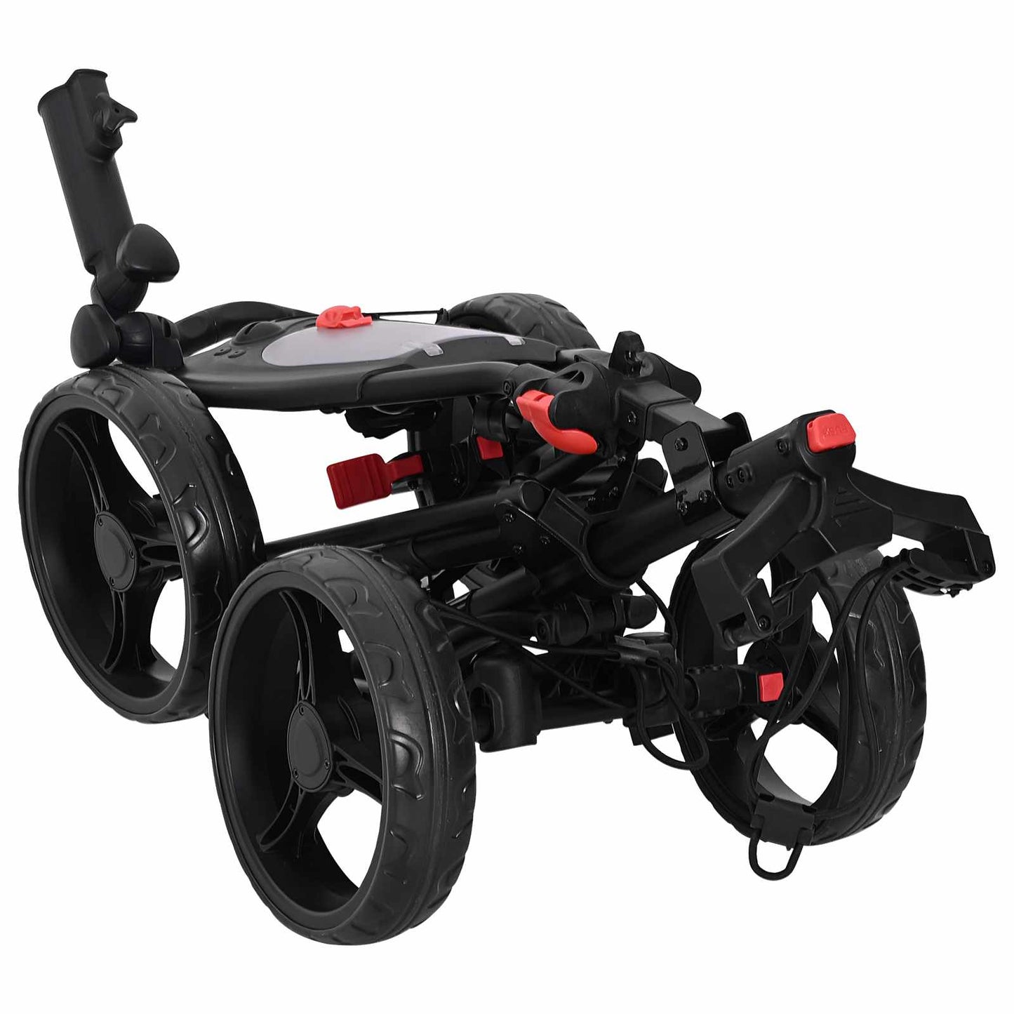 Golf Trolley med sæde Sort Aluminium Sammenklappelig