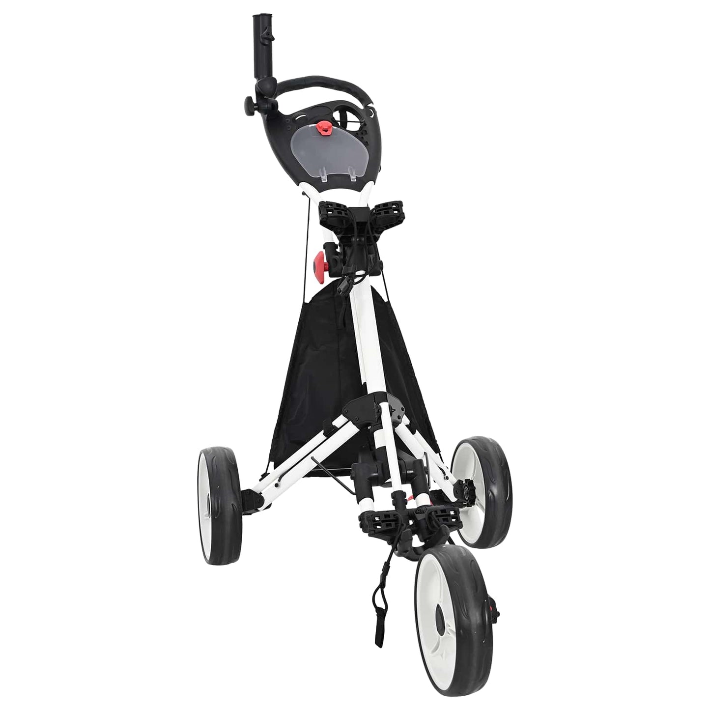 Golf Trolley Sort og Hvid Aluminium Sammenklappelig