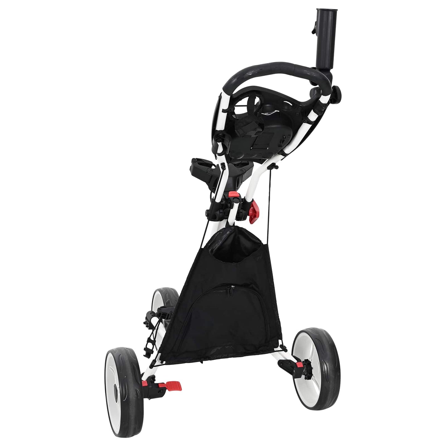 Golf Trolley Sort og Hvid Aluminium Sammenklappelig