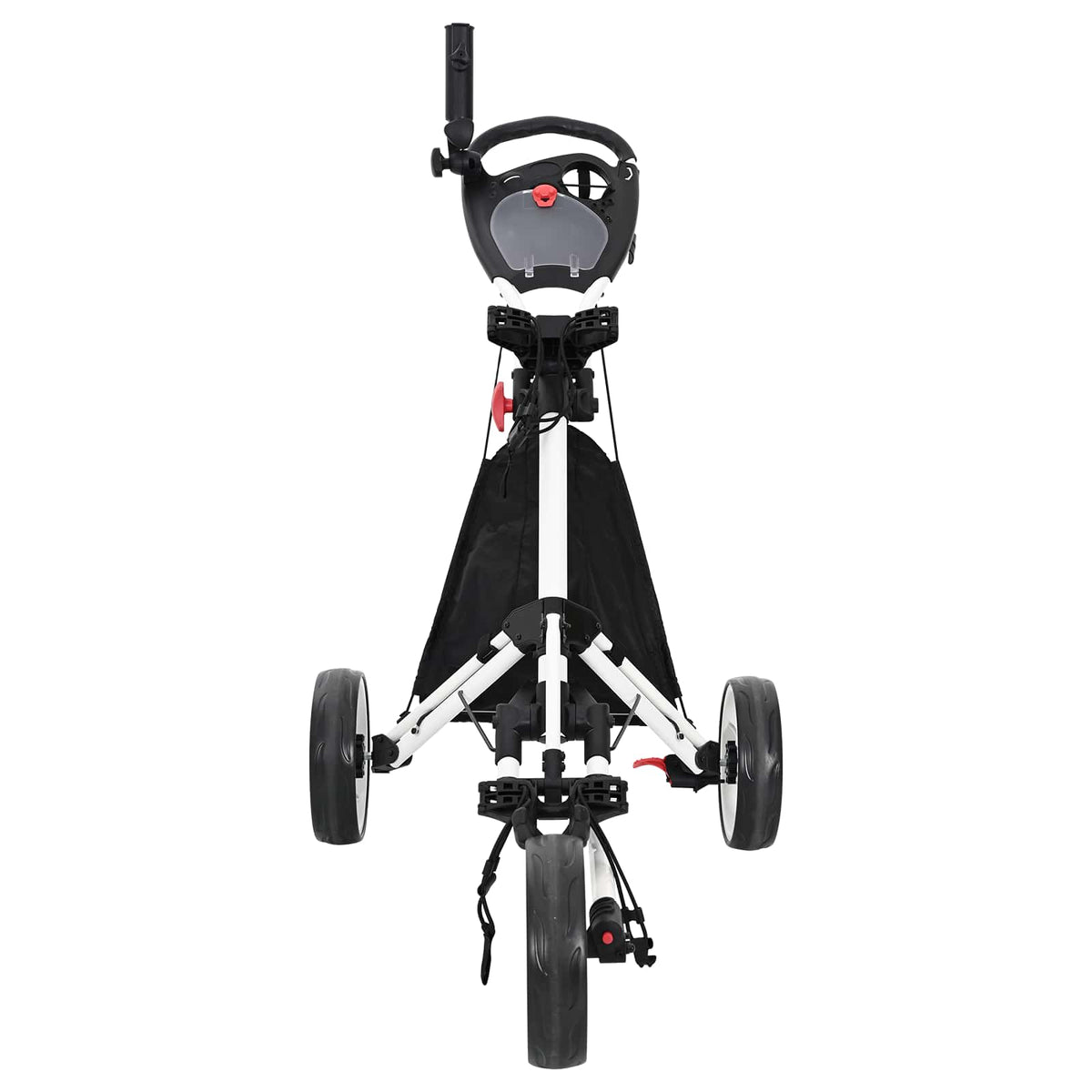 Golf Trolley Sort og Hvid Aluminium Sammenklappelig