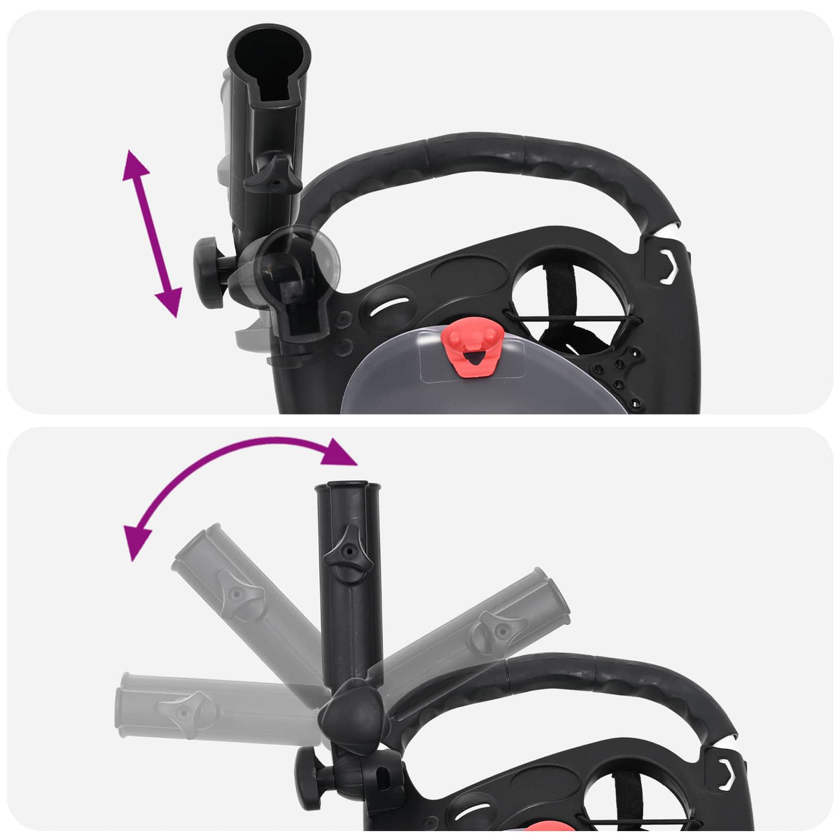 Golf Trolley Sort og Hvid Aluminium Sammenklappelig