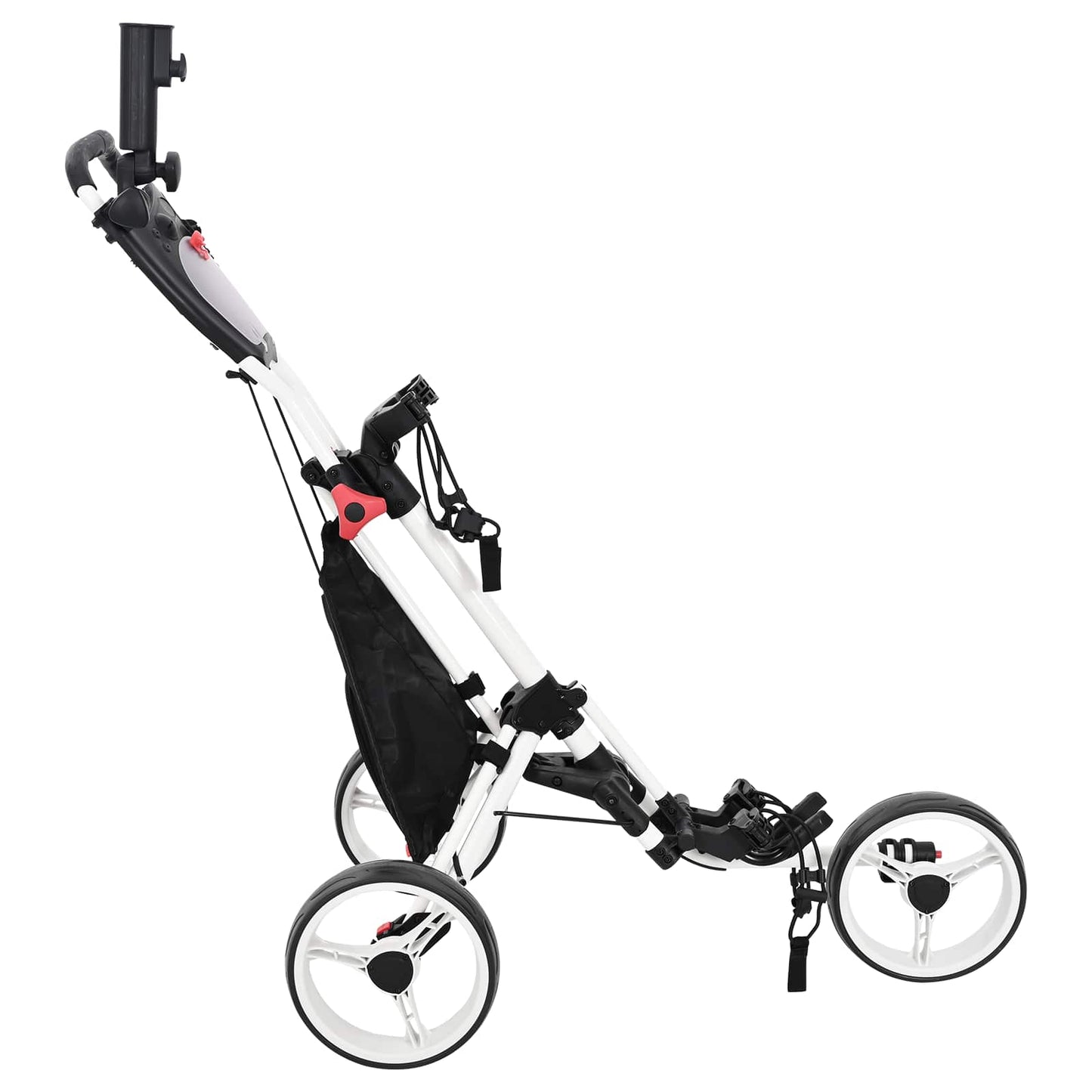 Golf Trolley Sort og Hvid Aluminium Sammenklappelig