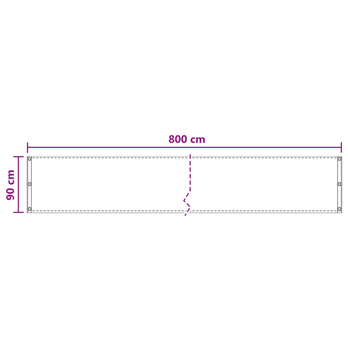 Altan Skærm Terrakotta 90 x 800 cm HDPE og Aluminium
