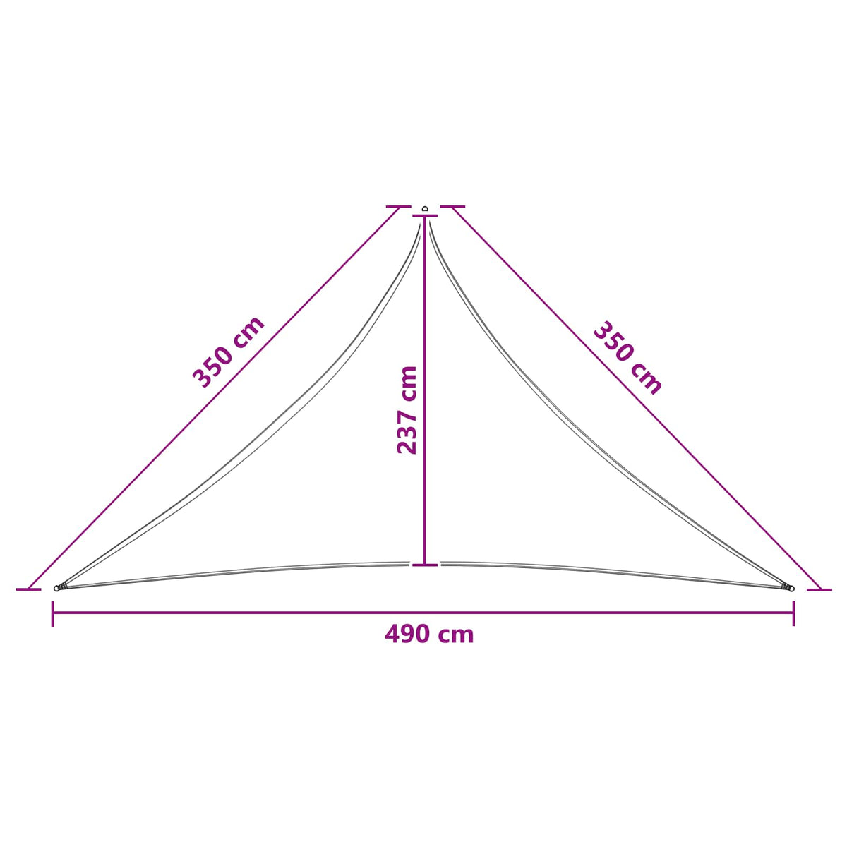 Solsejl 3,5 x 3,5 x 4,9 m HDPE Trekantet Anthracit og hvid
