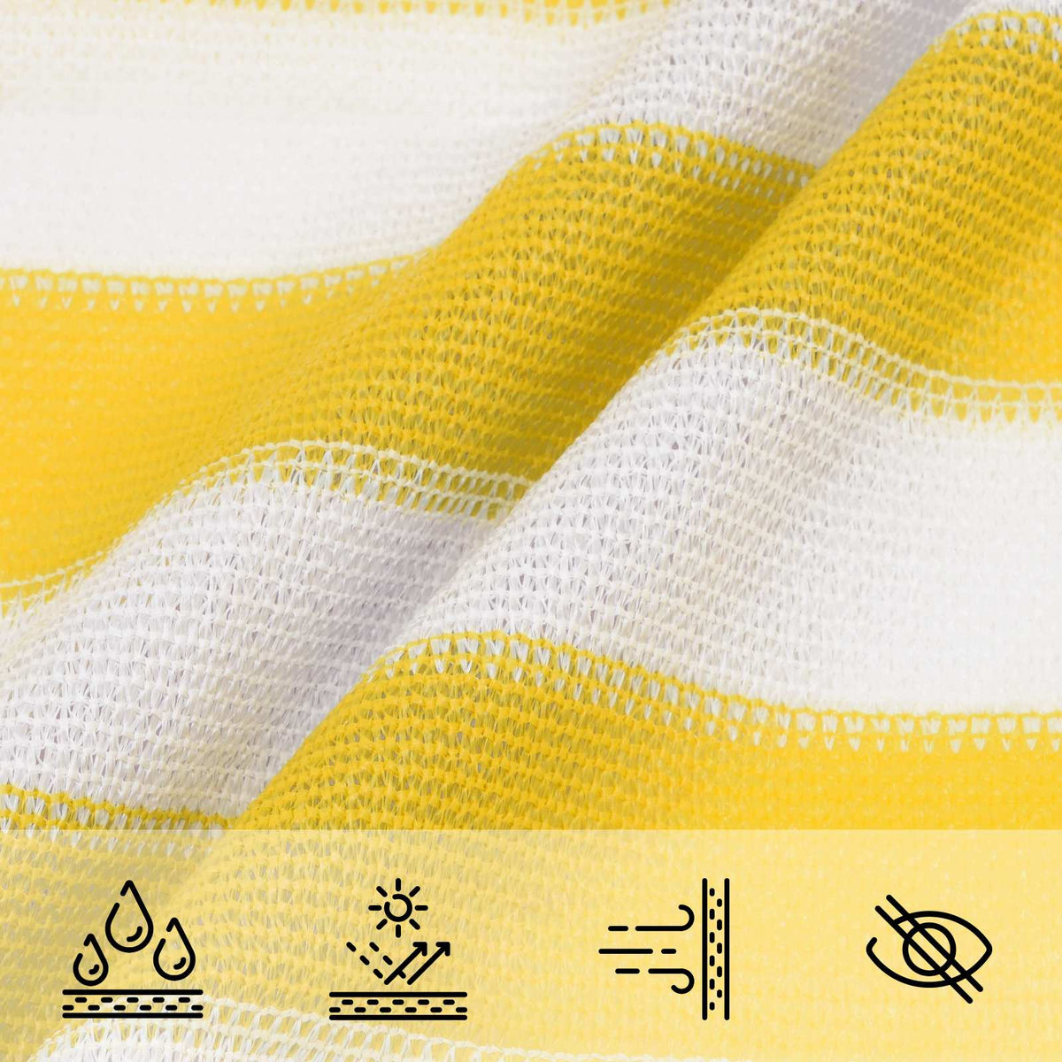 Solsejl 2,5 x 4 m HDPE Rektangulær Gul og Hvid
