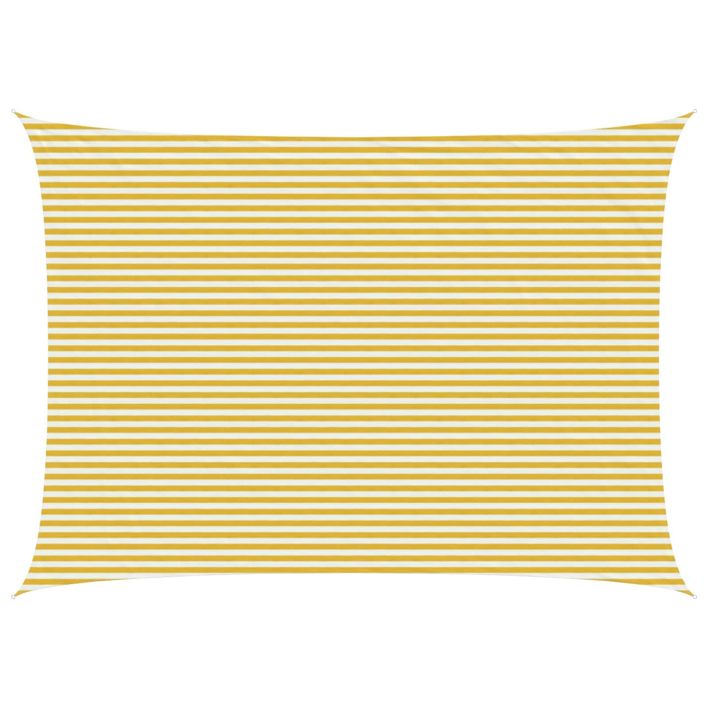 Solsejl 5 x 7 m HDPE Rektangulær Gul og Hvid