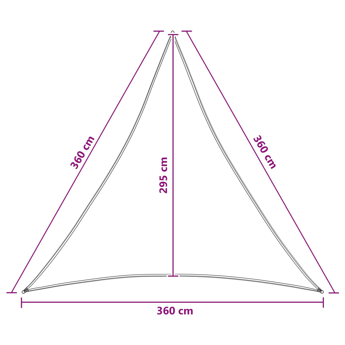 Solsejl 3,6 x 3,6 x 3,6 m HDPE Trekantet Blå og Hvid