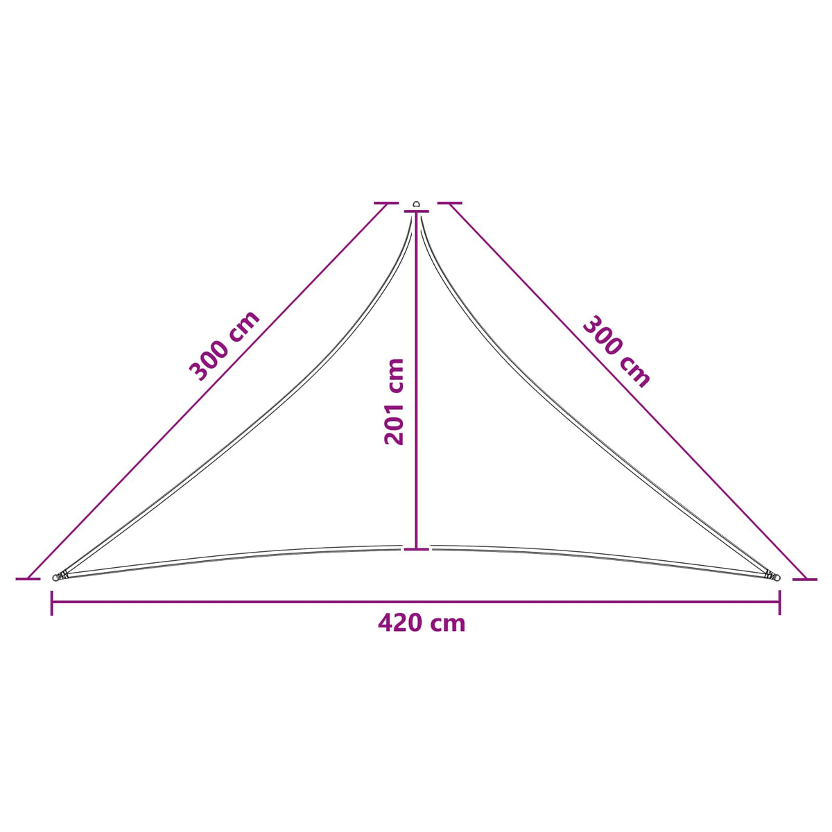 Solsejl 3 x 3 x 4,2 m HDPE Trekantet Blå og Hvid