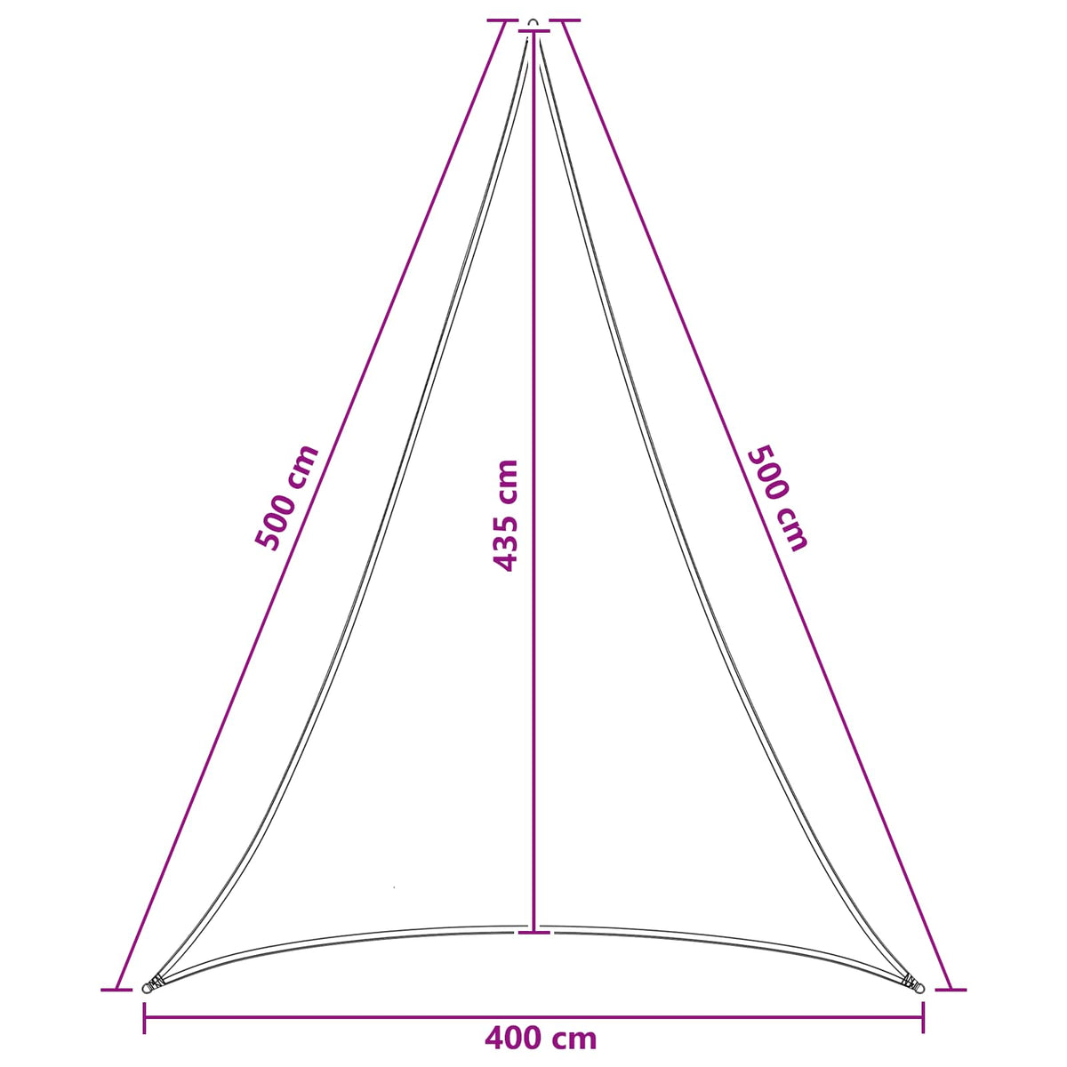 Solsejl 4 x 5 x 5 m HDPE Trekantet Blå og Hvid