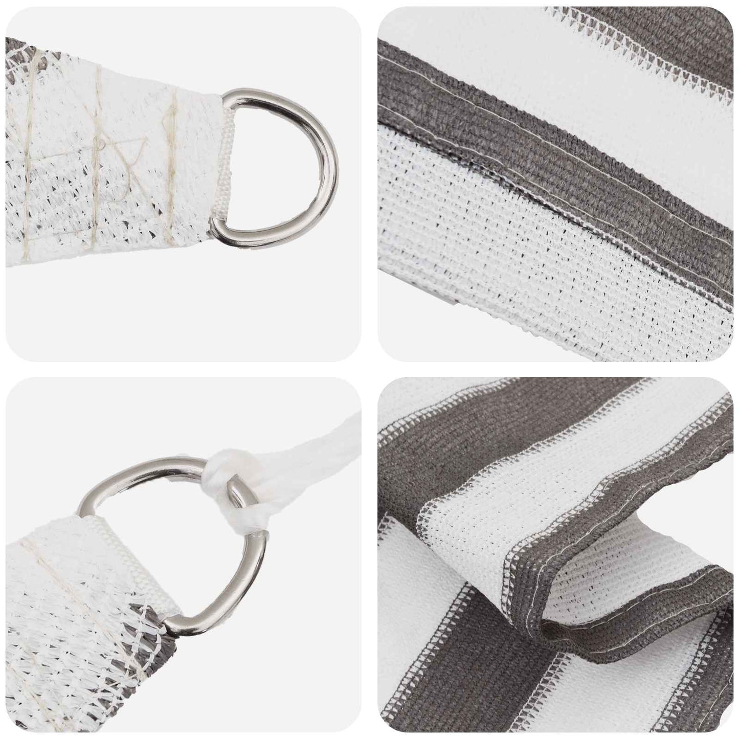Solsejl 4 x 4 x 5,8 m HDPE Trekantet Lys Grå og Hvid