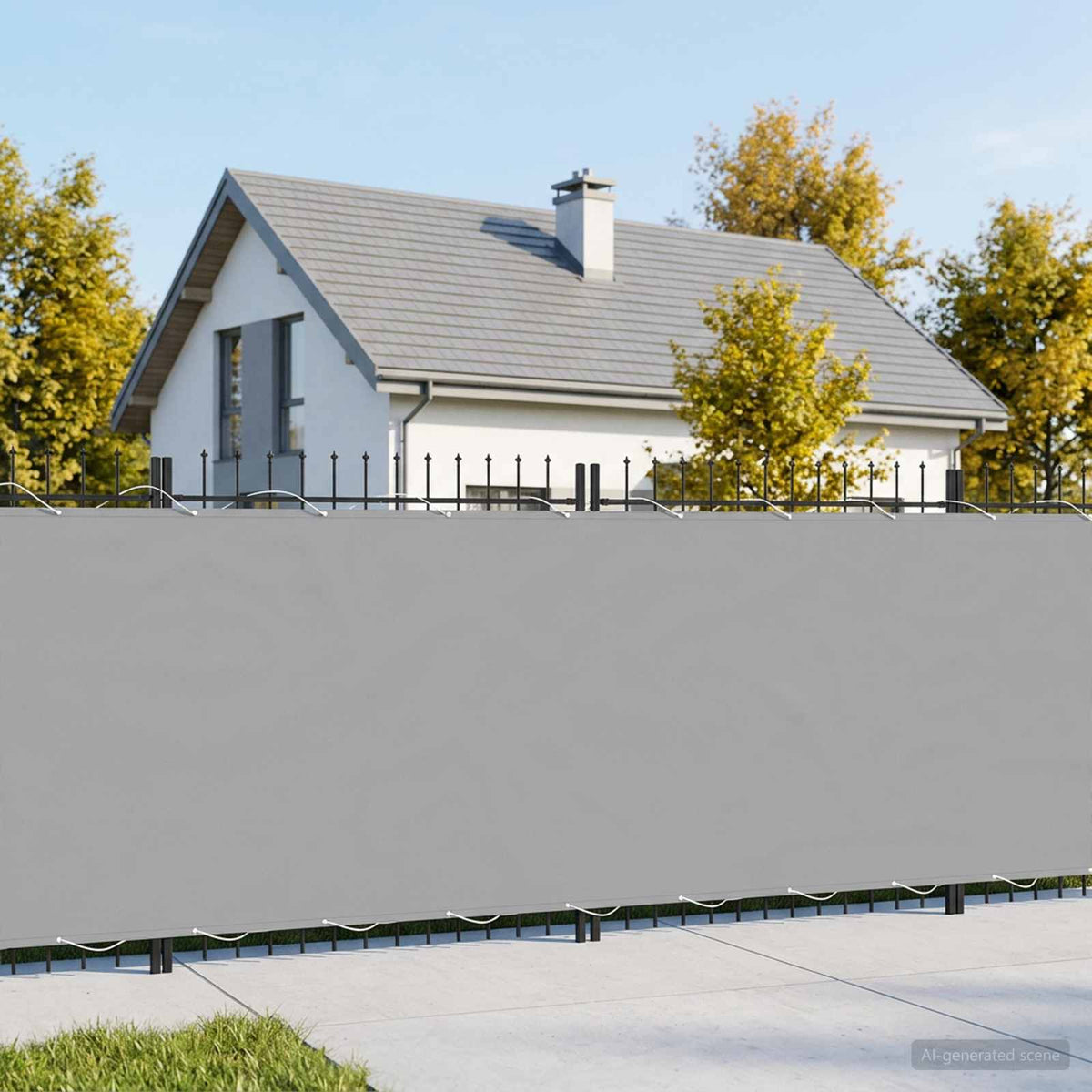 Balkon Afskærmning 150 x 1000 cm Stof med PU-belægning Lysegrå