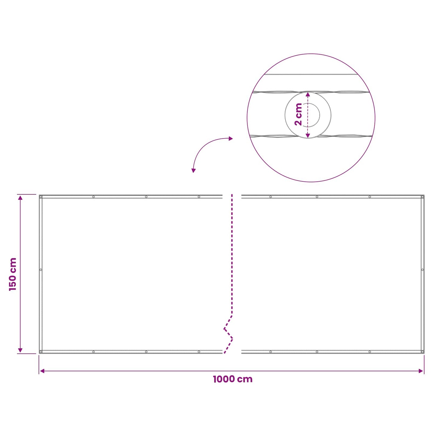 Balkon Afskærmning 150 x 1000 cm Stof med PU-belægning Lysegrå