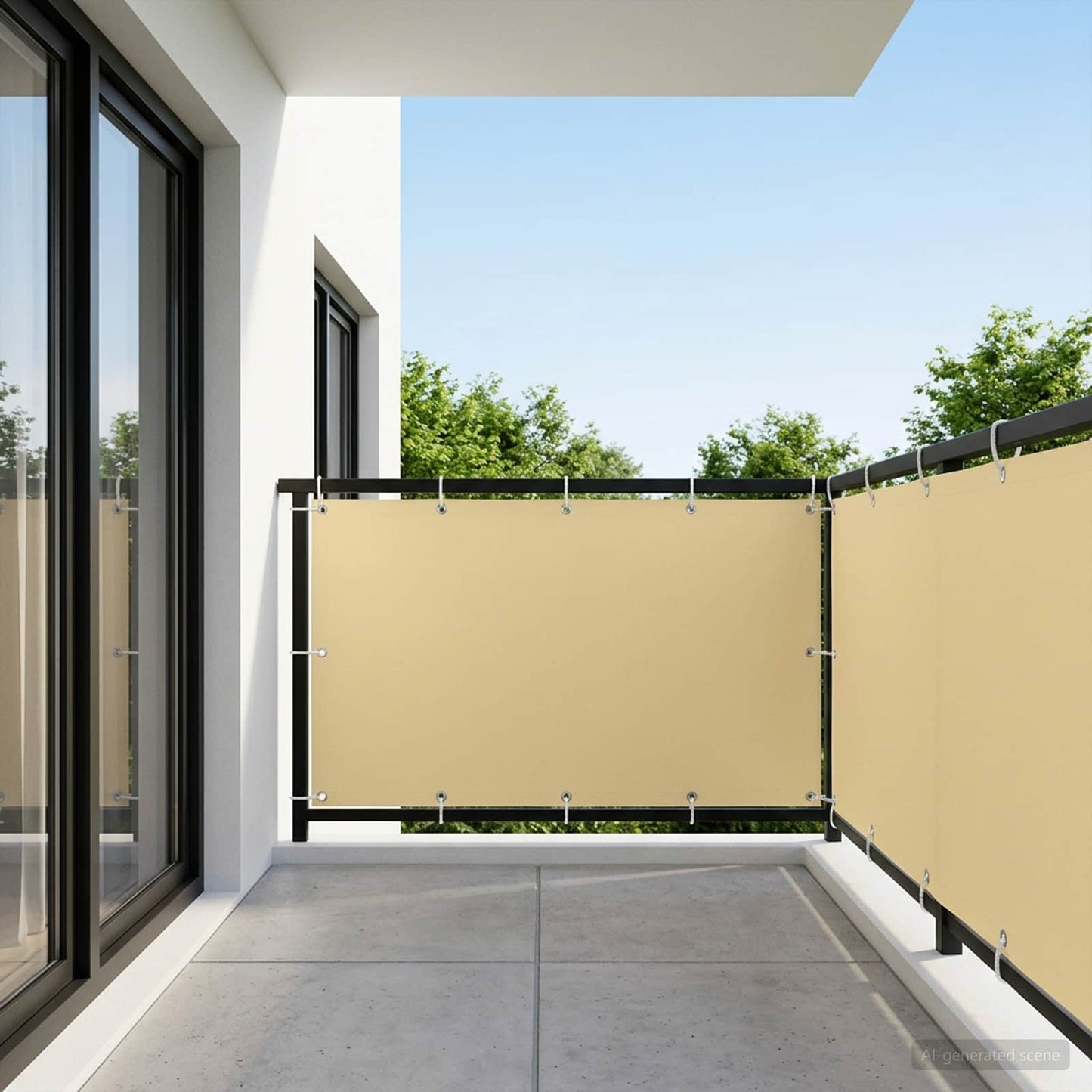 Balkon Afskærmning 150 x 200 cm Stof med PU-belægning