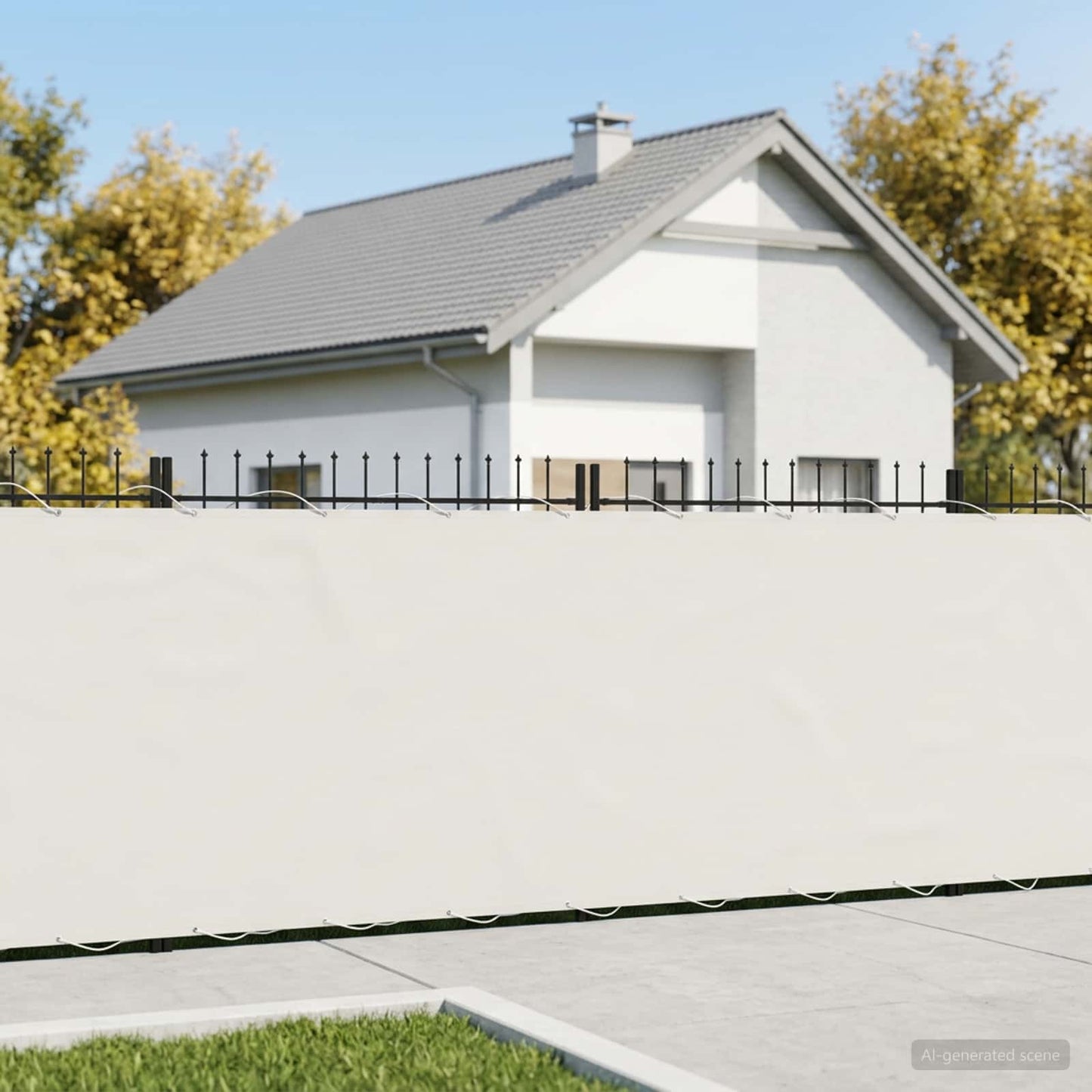 Balkon Afskærmning 150 x 800 cm Stof med PU-belægning Hvid