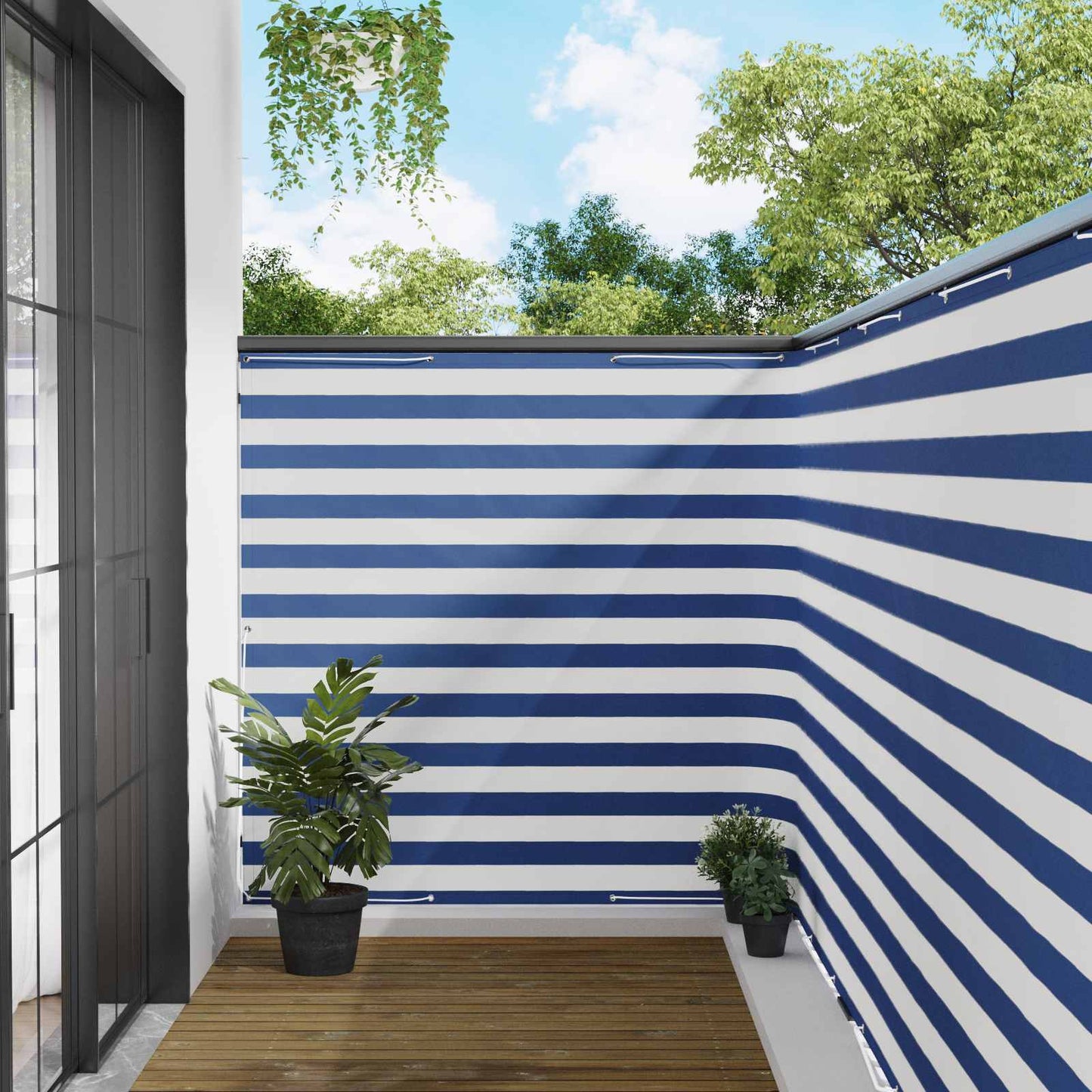 Balkon Afskærmning 150 x 200 cm Stof med PU-belægning