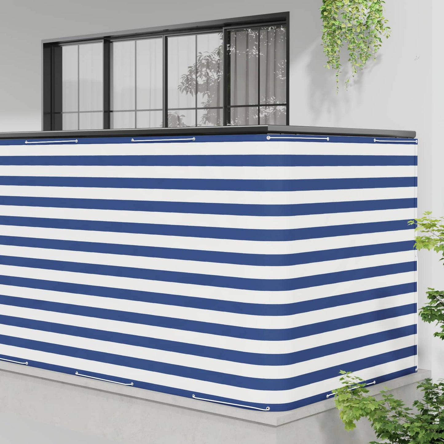 Balkon Afskærmning 150 x 400 cm Stof med PU-belægning