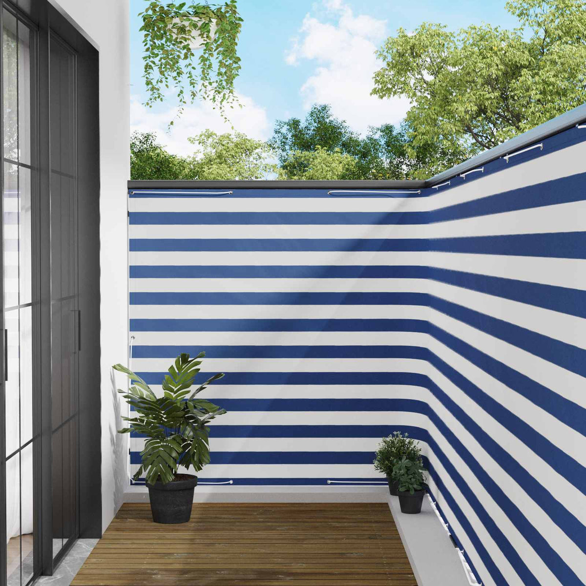 Balkon Afskærmning 150 x 800 cm Stof med PU-belægning