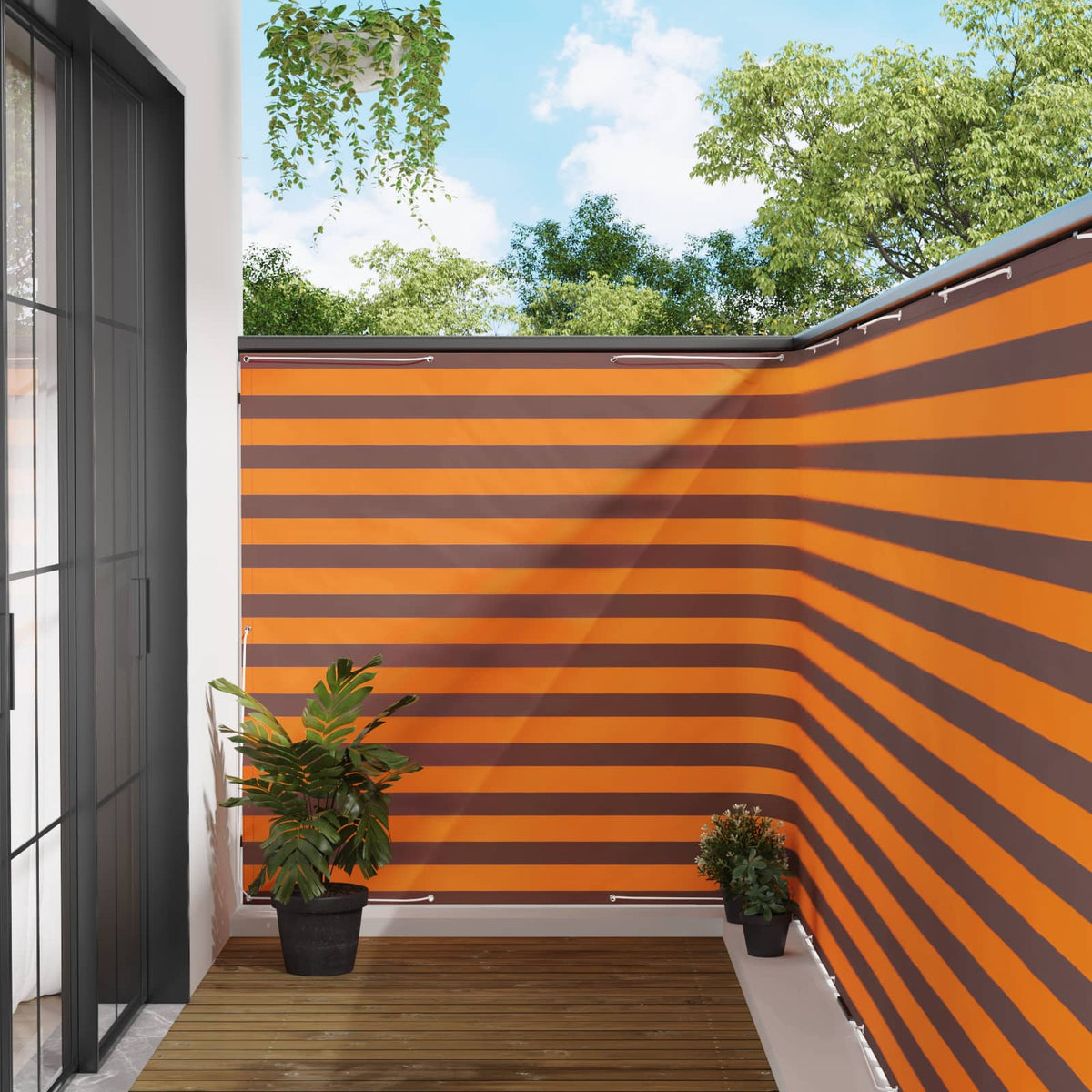 Balkon Afskærmning 150 x 600 cm Stof med PU-belægning